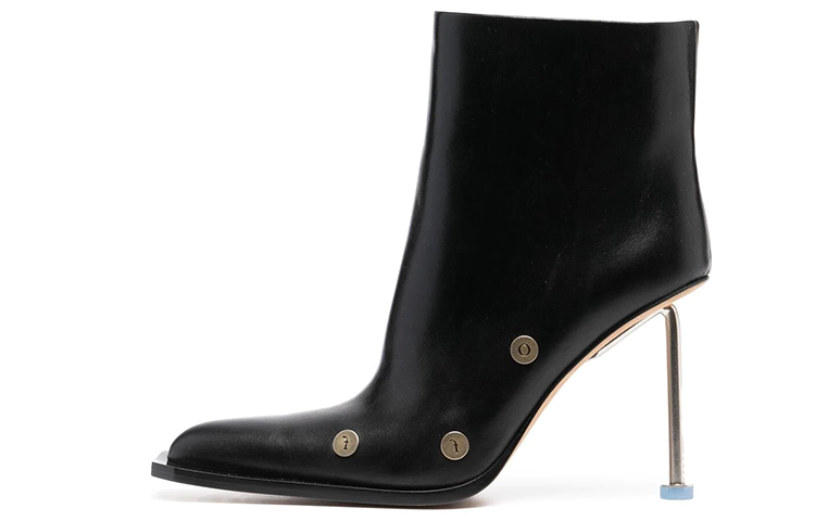 (W) Off-White Ankle Boot 'Black Studs'