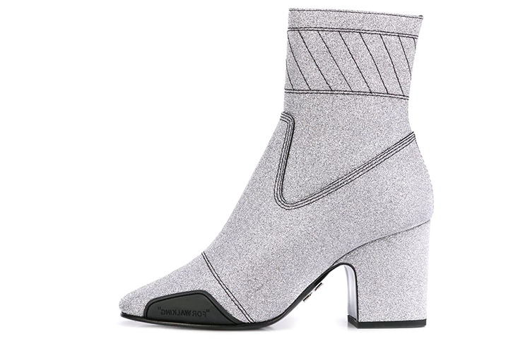 (W) Off-White Ankle Boot 'Sequin Gray'