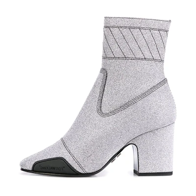(W) Off-White Ankle Boot 'Sequin Gray'
