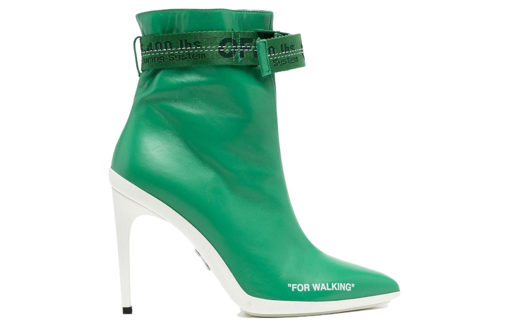 (W) Off-White Ankle Boots 'Green Quote Print' 圖 2