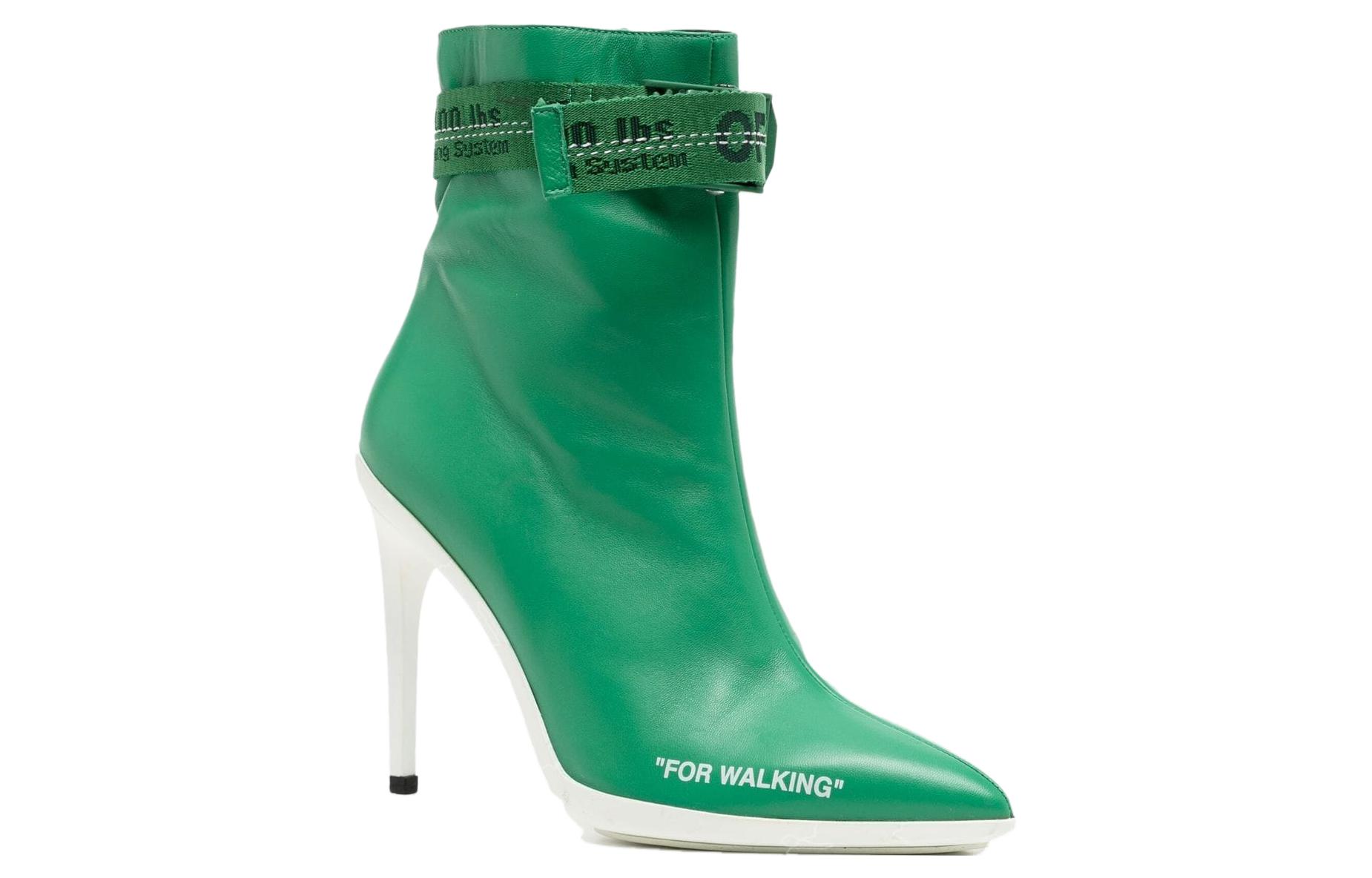 (W) Off-White Ankle Boots 'Green Quote Print' 圖 3