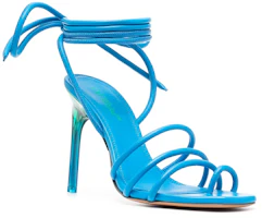 Lookbook (W) Off-White High Heels mit Knöchelriemen ''Fashion Ice Blue Sandalen'' OWIH047S23LEA0014555