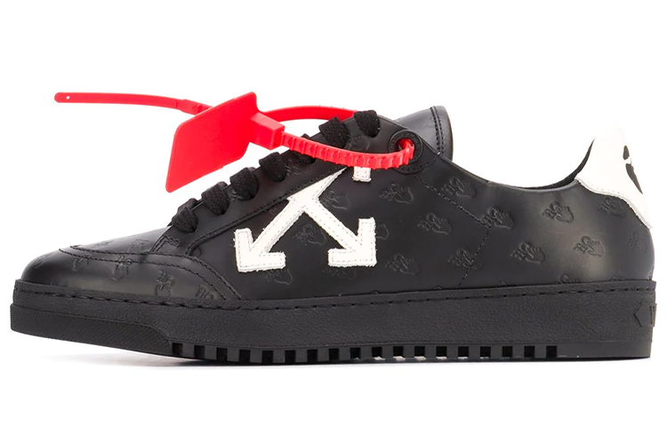 (W) Off-White Arrow 2.0 'Debossed Allover Logo - Black'