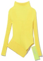 (Women) OFF-WHITE Asymmetric Hem Turtleneck Knit Sweater Yellow. OFWKNF00506XDYEX (Women) OFF-WHITE Asymmetric Hem Turtleneck Knit Sweater Yellow. OFWKNF00506XDYEX