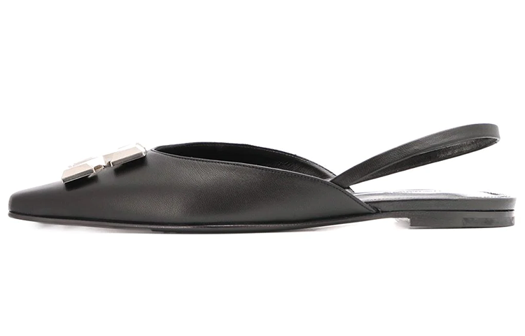 (Women) Off-White Black 'Arrow Tag Fashion Flat Slides' OWIA186F19B420501000