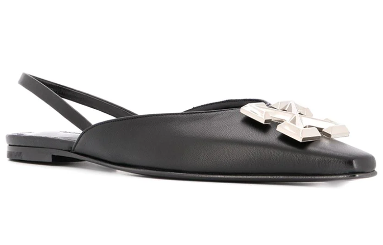 Order (W) Off-White Hitam 'Sandal Datar Fashion Logo Panah' OWIA186F19B420501000