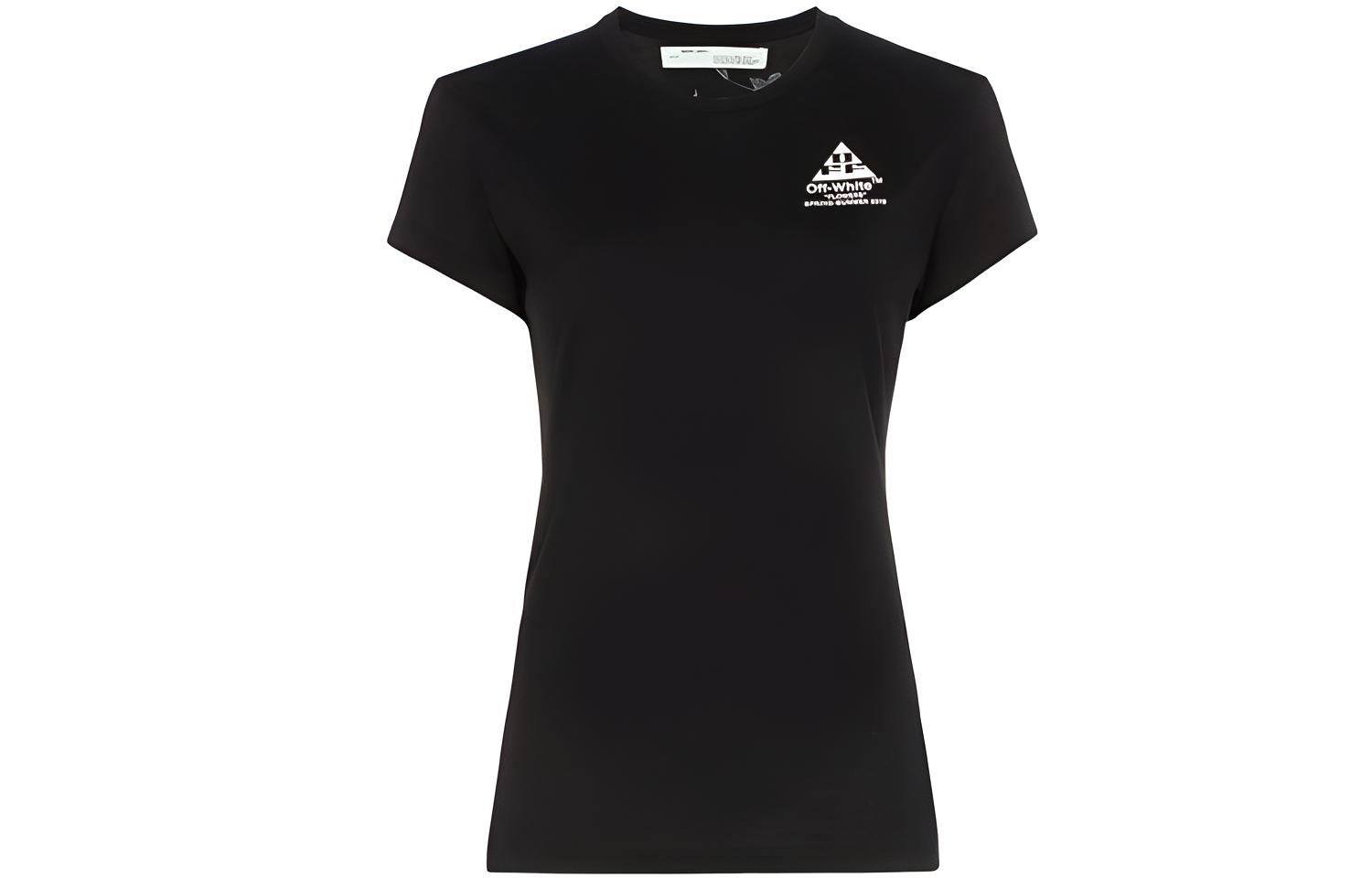 (Women) OFF-WHITE Black Cotton Arrows Graphic Tee OWAA040R19B980431001