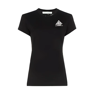 (Women) OFF-WHITE Black Cotton Arrows Graphic Tee OWAA040R19B980431001