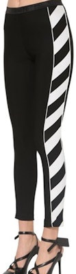 (W) OFF-WHITE Hitam Leggings Jalur Berganda OWCD009E19E020951001 Shop (W) OFF-WHITE Hitam Leggings Jalur Berganda OWCD009E19E020951001