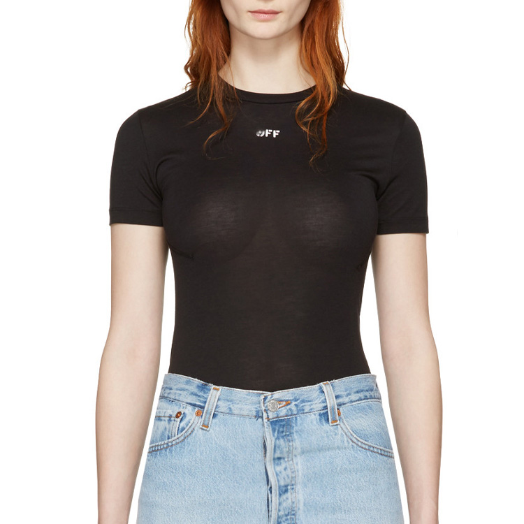 (Women) OFF-WHITE Black Floral Logo Print T-Shirt OWAA033S174621811088 圖 4