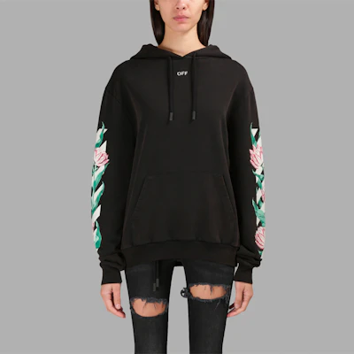 (W) OFF-WHITE Hoodie Cetakan Bunga Hitam OWBB008S174461821088 Lookbook (W) OFF-WHITE Hoodie Cetakan Bunga Hitam OWBB008S174461821088