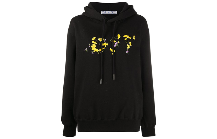 (Women) OFF-WHITE Black Hoodie with Floral Front Print OWBB032E20JER0021018 圖 2