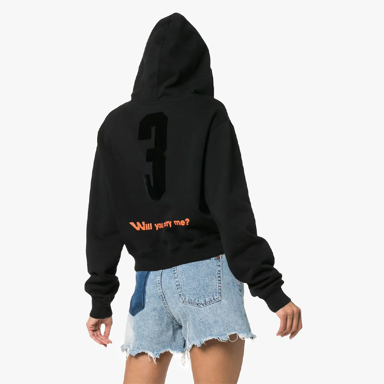 (Women) OFF-WHITE Black Modern Obstacles Oversized Cotton Hoodie OWBB016F180030581010 圖 4