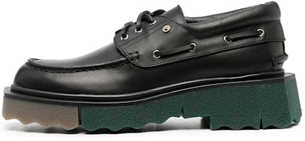 (Women) Off-White Boat Flat Sneakers 'Black Sponge Sole' OWIG001S21LEA0011000 (Women) Off-White Boat Flat Sneakers 'Black Sponge Sole' OWIG001S21LEA0011000