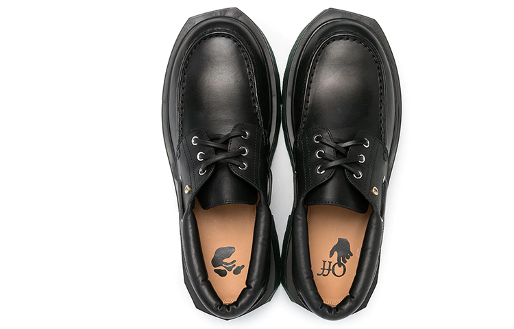 Shop (Women) Off-White Boat Flat Sneakers 'Black Sponge Sole' OWIG001S21LEA0011000