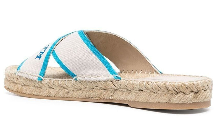Shop (W) Off-White Sandal Espadrille Criss-Cross 'Nude Blue' OWIB012S23FAB0013145