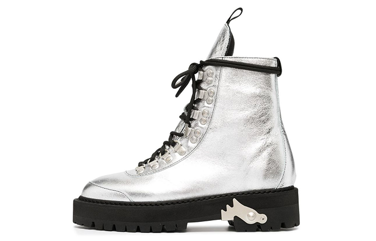 (W) Off-White Boots 'Metallic Silver'