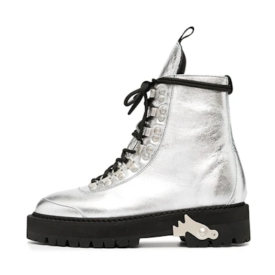 (W) Off-White Boots 'Metallic Silver'