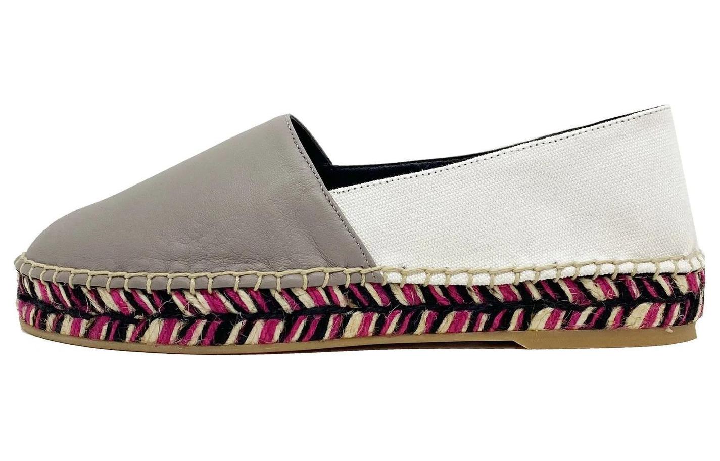 (Women) Off-White Calfskin Round Toe Slip-On 'Fisherman Grey White' 0WIB003R21LEA0016