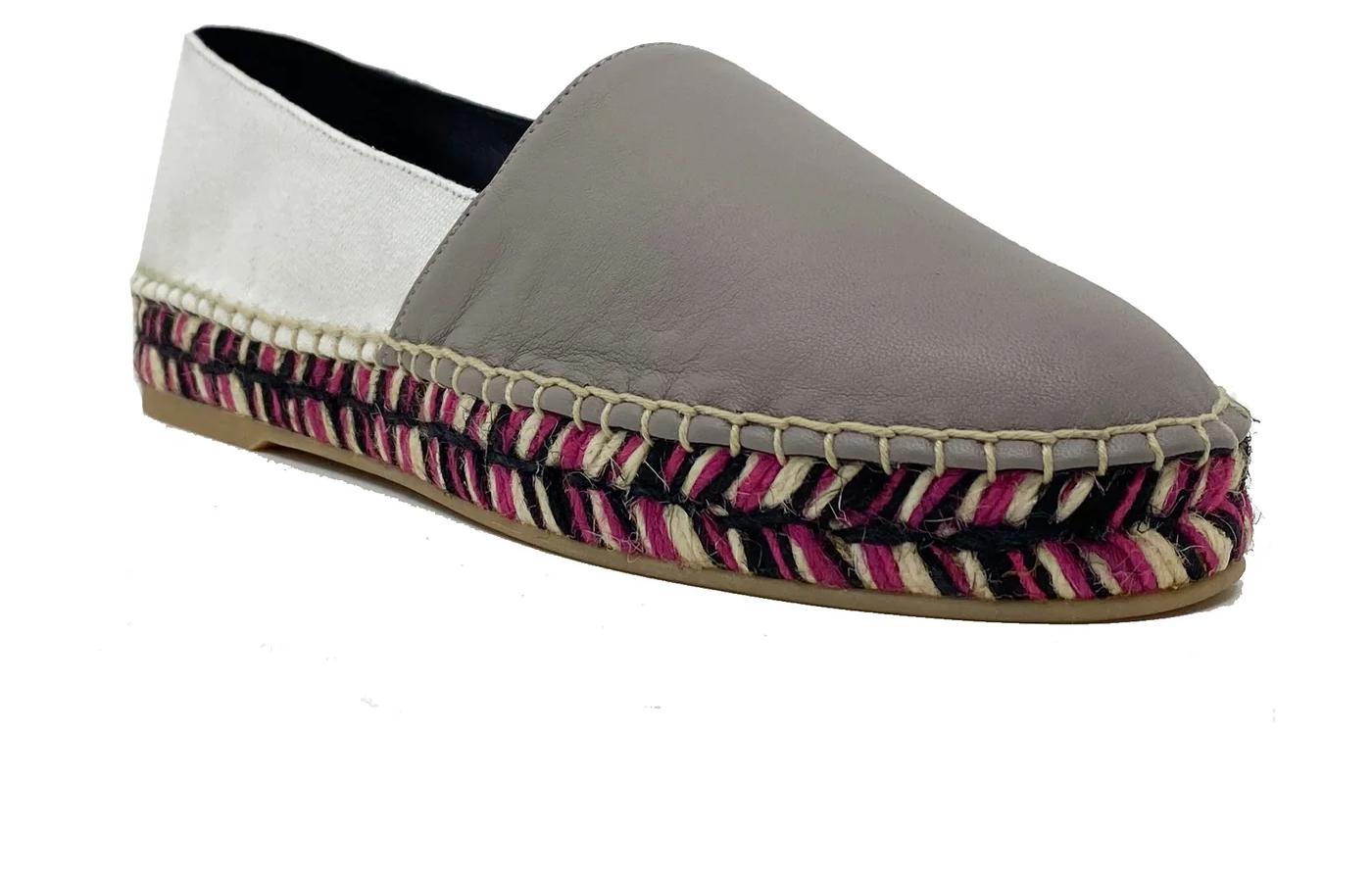 Order (W) Off-White Slip-On Punta Tonda in Pelle ''Fisherman Grey White'' 0WIB003R21LEA0016