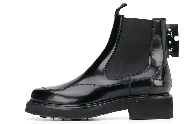 Buy (W) 오프화이트 블랙 첼시부츠 OWIA243E20LEA001-1000