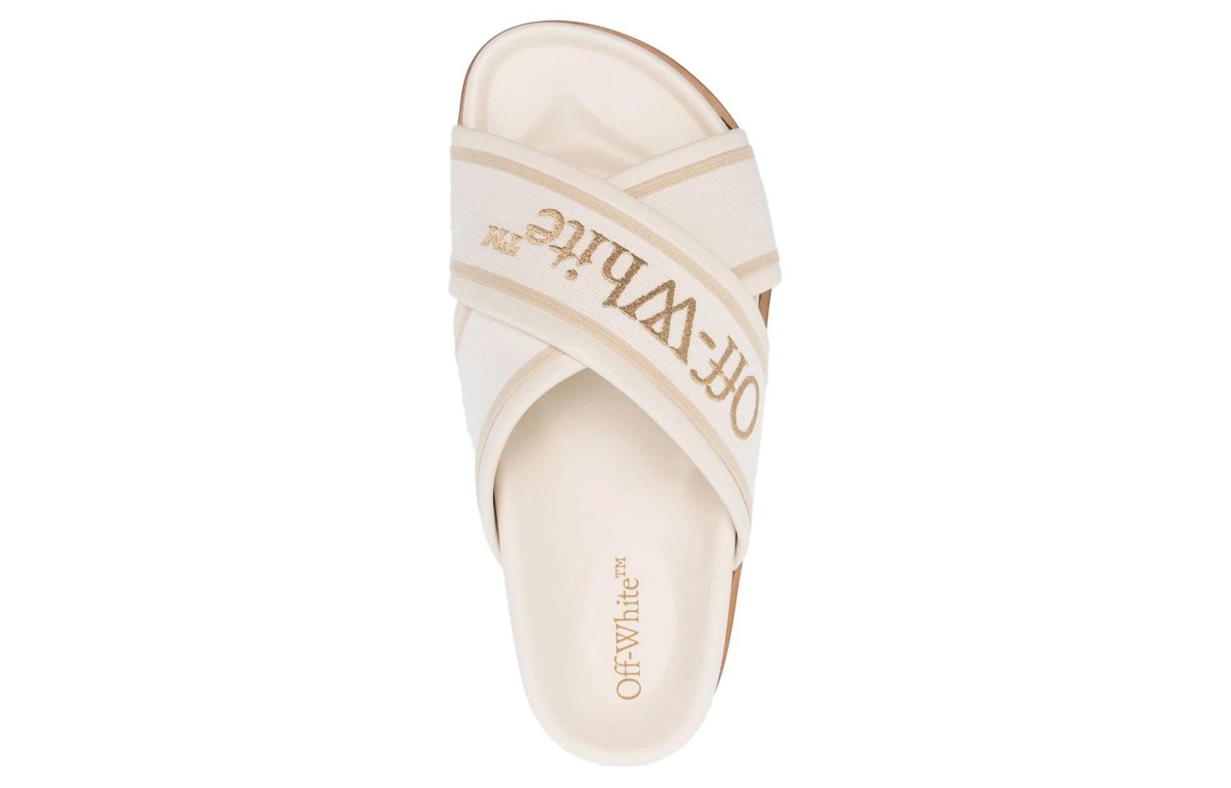 (W) Off-White Cloud Criss Cross Sliders 'Cream White Beige' 圖 4