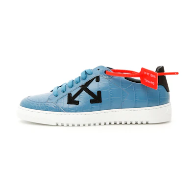 (W) Off-White Crocodile Pattern Printed Leather Sneakers 'Blue White'