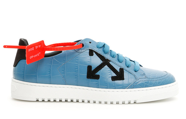 (W) Off-White Crocodile Pattern Printed Leather Sneakers 'Blue White' 圖 2