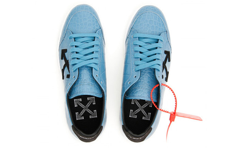 (W) Off-White Crocodile Pattern Printed Leather Sneakers 'Blue White' 圖 3