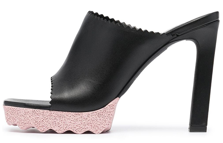 (Women) Off-White Fashion Mule High Heels 'Black Leather' OWIJ009R21LEA0011000