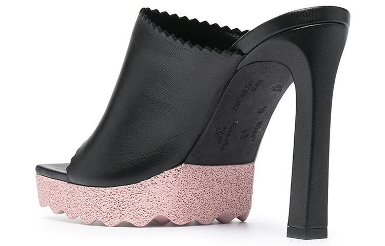 Lookbook (W) Off-White Sepatu Hak Tinggi Fashion Mule 'Kulit Hitam' OWIJ009R21LEA0011000