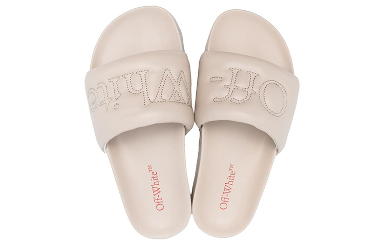 (W) Off-White Flat Sandal 'Beige Leather' 圖 3