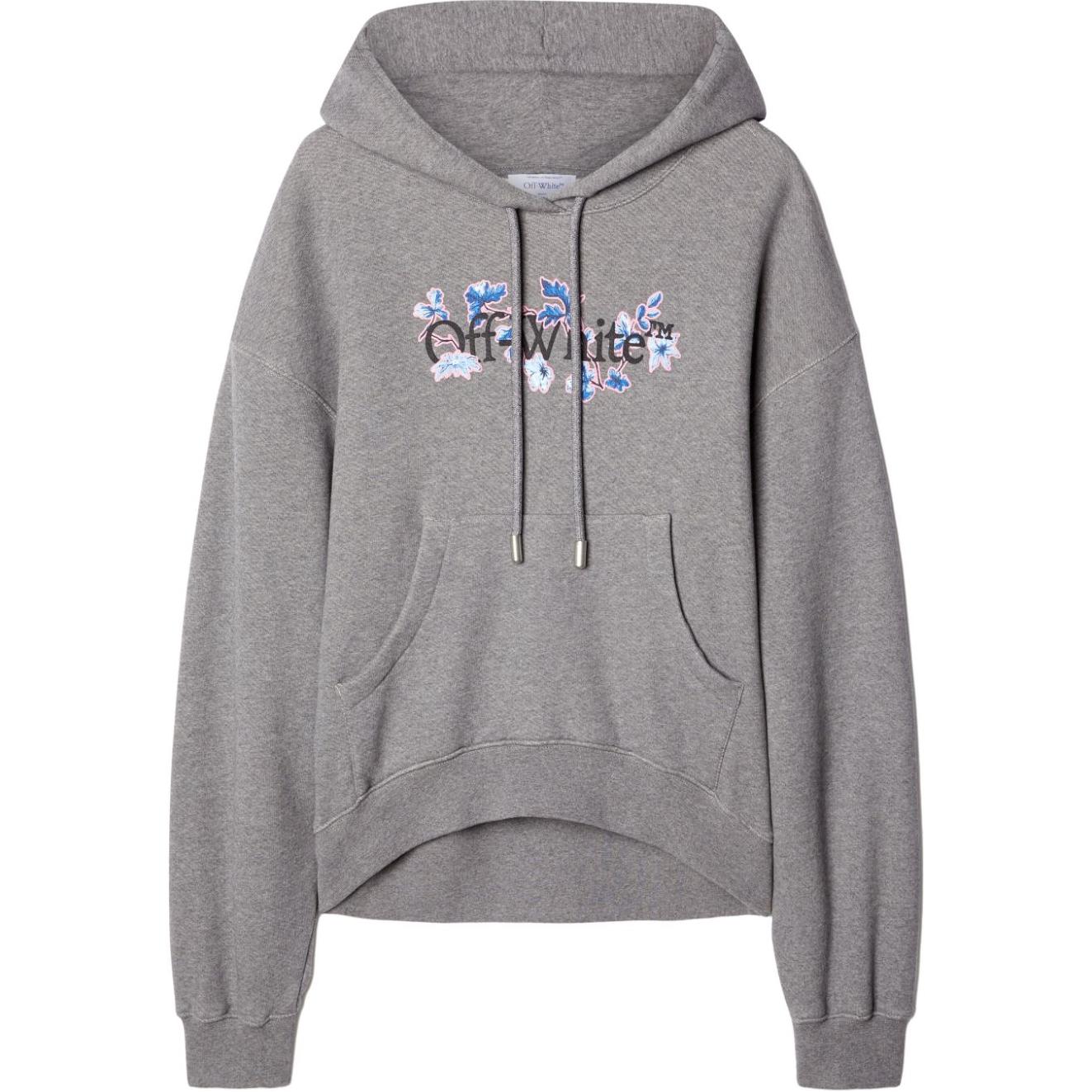 (Women) OFF-WHITE Floral Embroidered Hoodie  Grey OWBB058F24FLE0030784 圖 2