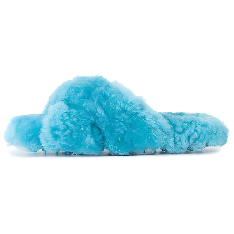 Buy (W) オフホワイト ふわふわ スライダー (ティール) OWIA253E20FAB001-5000