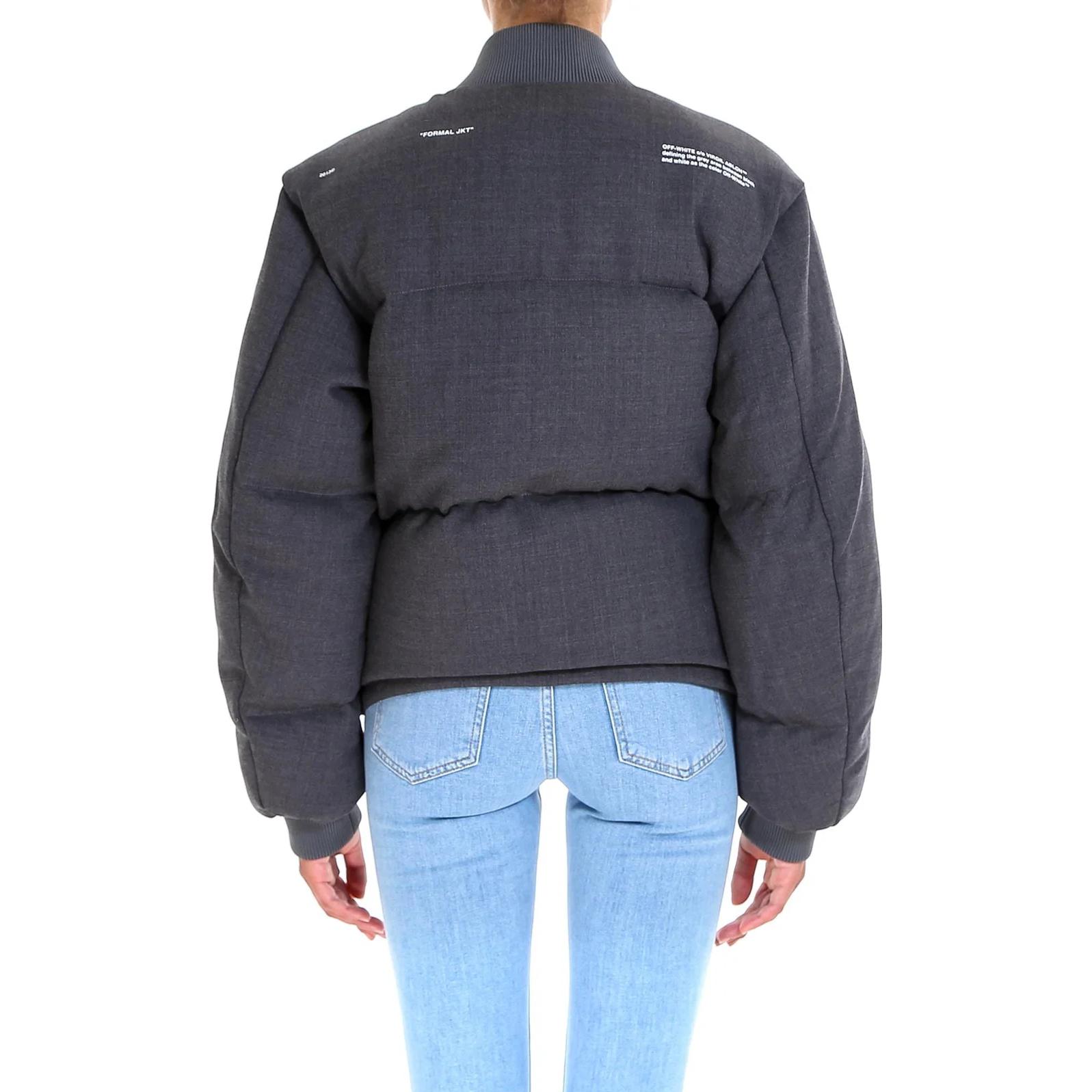 (Women) OFF-WHITE Full-Zip Long Sleeve Jacket Regular Fit  Grey OWEH001E18A680530801 圖 3