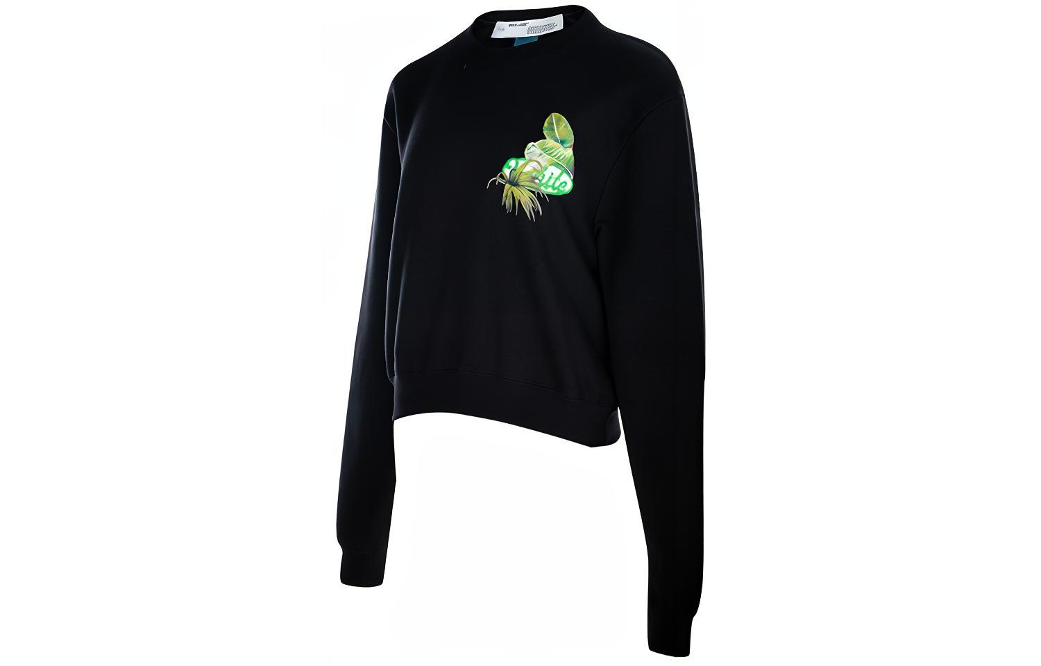 Shop (W) オフホワイト FW19 ブラック アロー ロゴ プルオーバー スウェットシャツ OWBA026F19F300531040