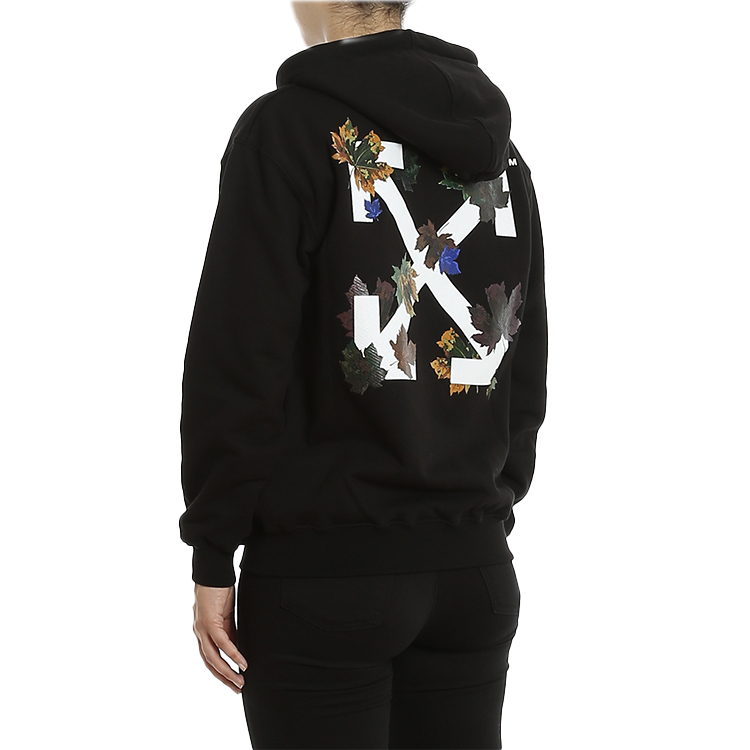 (Women) OFF-WHITE FW20 Black Hoodie with Leaf Arrows Design OWBB032E20JER0031001 圖 5