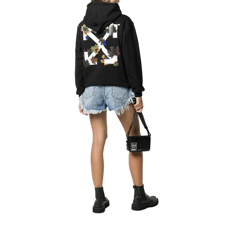 (Women) OFF-WHITE FW20 Black Hoodie with Leaf Arrows Design OWBB032E20JER0031001 圖 6