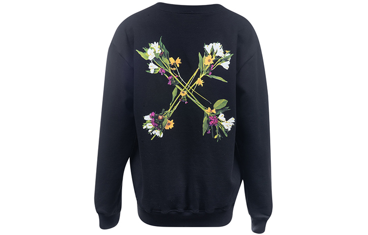 (Women) OFF-WHITE FW20 Black Plant Arrow Crewneck Sweatshirt Black OWBA046E20JER0011055