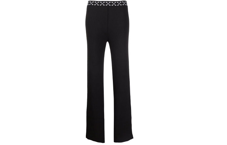 (Women) OFF-WHITE FW21 Bold Relaxed Fit Casual Pants Black. OWHG006F21KNI0011001