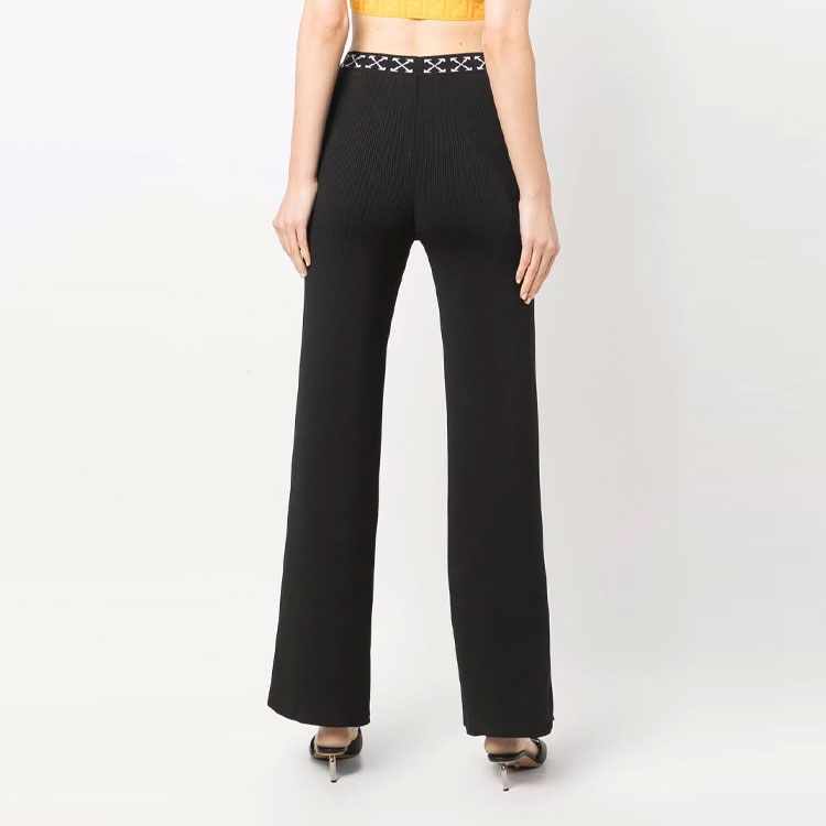 Shop (W) 오프 화이트 FW21 볼드 릴랙스핏 캐주얼 팬츠 블랙. OWHG006F21KNI0011001