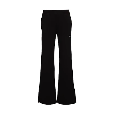 (Women) OFF-WHITE FW21 Loose Fit Wide-Leg Logo Sweatpants Black OWCH011C99JER0011001