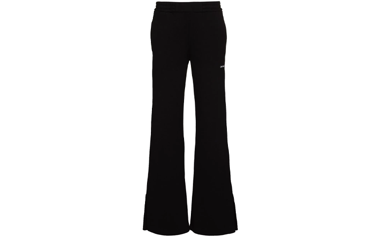 Order (Women) OFF-WHITE FW21 Loose Fit Wide-Leg Logo Sweatpants Black OWCH011C99JER0011001
