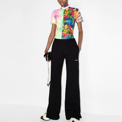 (Women) OFF-WHITE FW21 Loose Fit Wide-Leg Logo Sweatpants Black OWCH011C99JER0011001 Lookbook (Women) OFF-WHITE FW21 Loose Fit Wide-Leg Logo Sweatpants Black OWCH011C99JER0011001