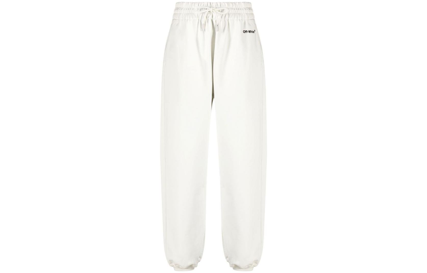 Order (Women) OFF-WHITE FW22  Logo Embroidered Jogger Sweatpants White OWCH016S23JER0010410