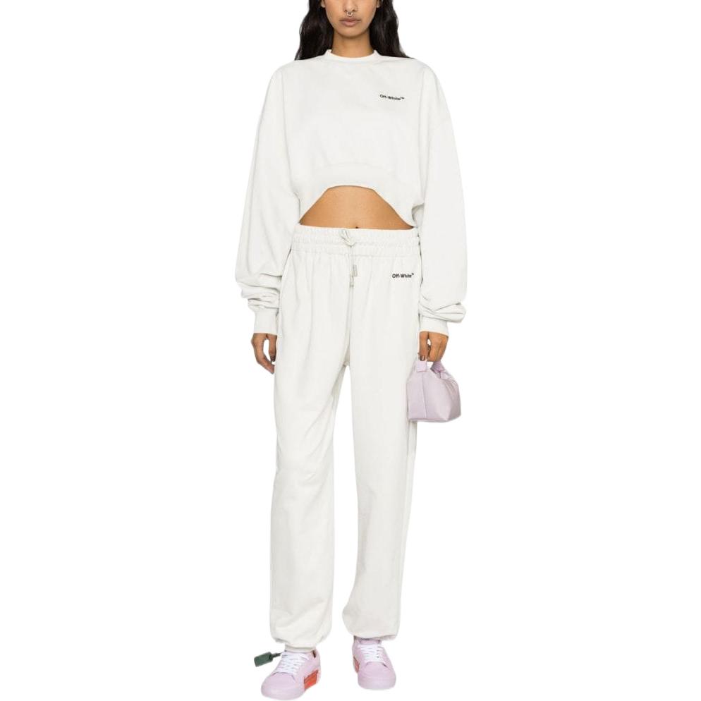 Lookbook (Women) OFF-WHITE FW22  Logo Embroidered Jogger Sweatpants White OWCH016S23JER0010410
