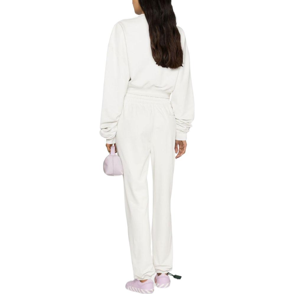 Shop (Women) OFF-WHITE FW22  Logo Embroidered Jogger Sweatpants White OWCH016S23JER0010410