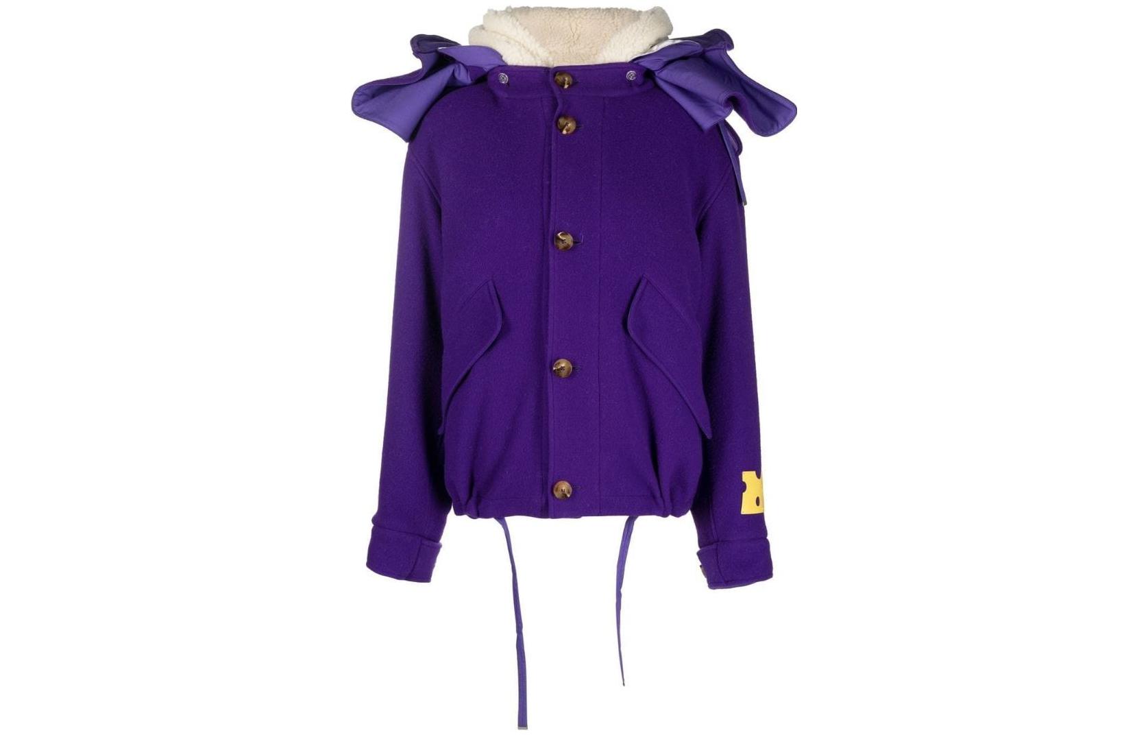 (Women) OFF-WHITE FW22  Reversible Hoodie Jacket Purple Loose Fit OWEC003F22FAB0013500