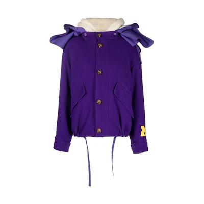 (Women) OFF-WHITE FW22 Reversible Hoodie Jacket Purple Loose Fit OWEC003F22FAB0013500