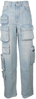 (Women) OFF-WHITE FW22 Washed Wide-Leg Jeans Light Blue Loose Fit OWYB012F22DEN0014000 (Women) OFF-WHITE FW22 Washed Wide-Leg Jeans Light Blue Loose Fit OWYB012F22DEN0014000